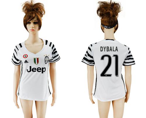 Women's Juventus #21 Dybala Sec Away Soccer Club Jersey